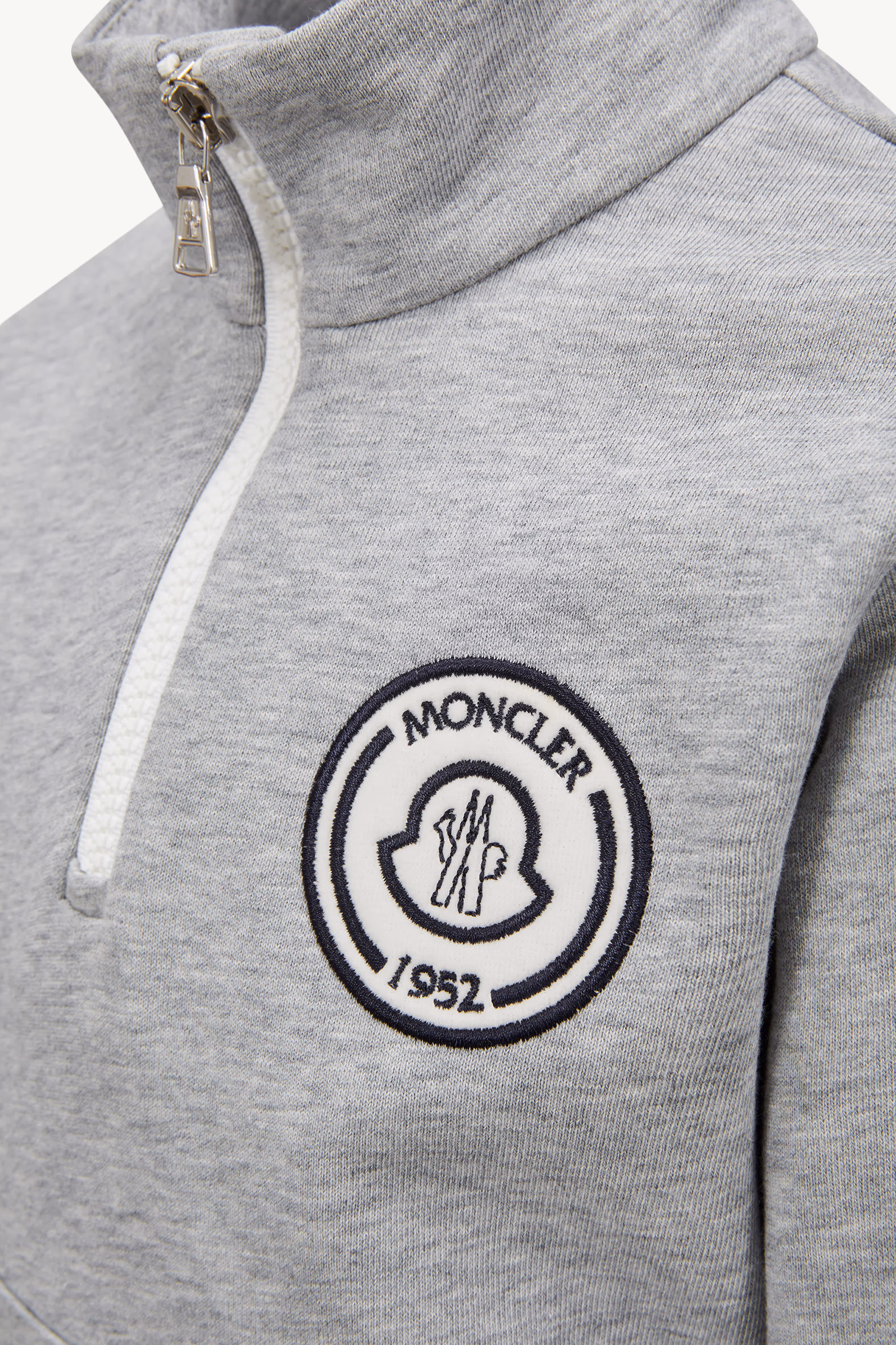 Conjunto de chándal de algodón con parche con logotipo Niño Gris Moncler 4